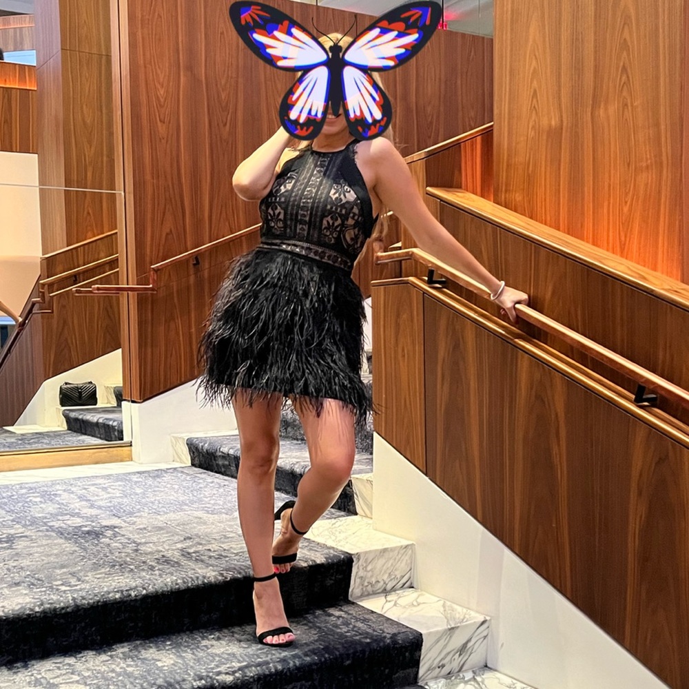 GIANNI BINI Feather dress